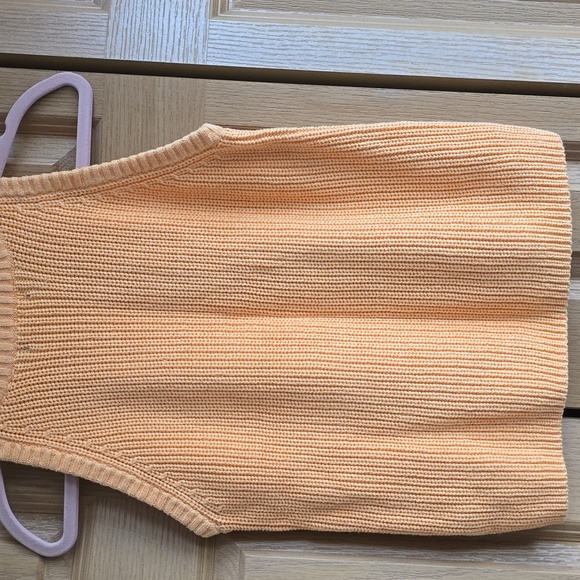 Peach sleeveless knit Top sz S - Picture 2 of 6